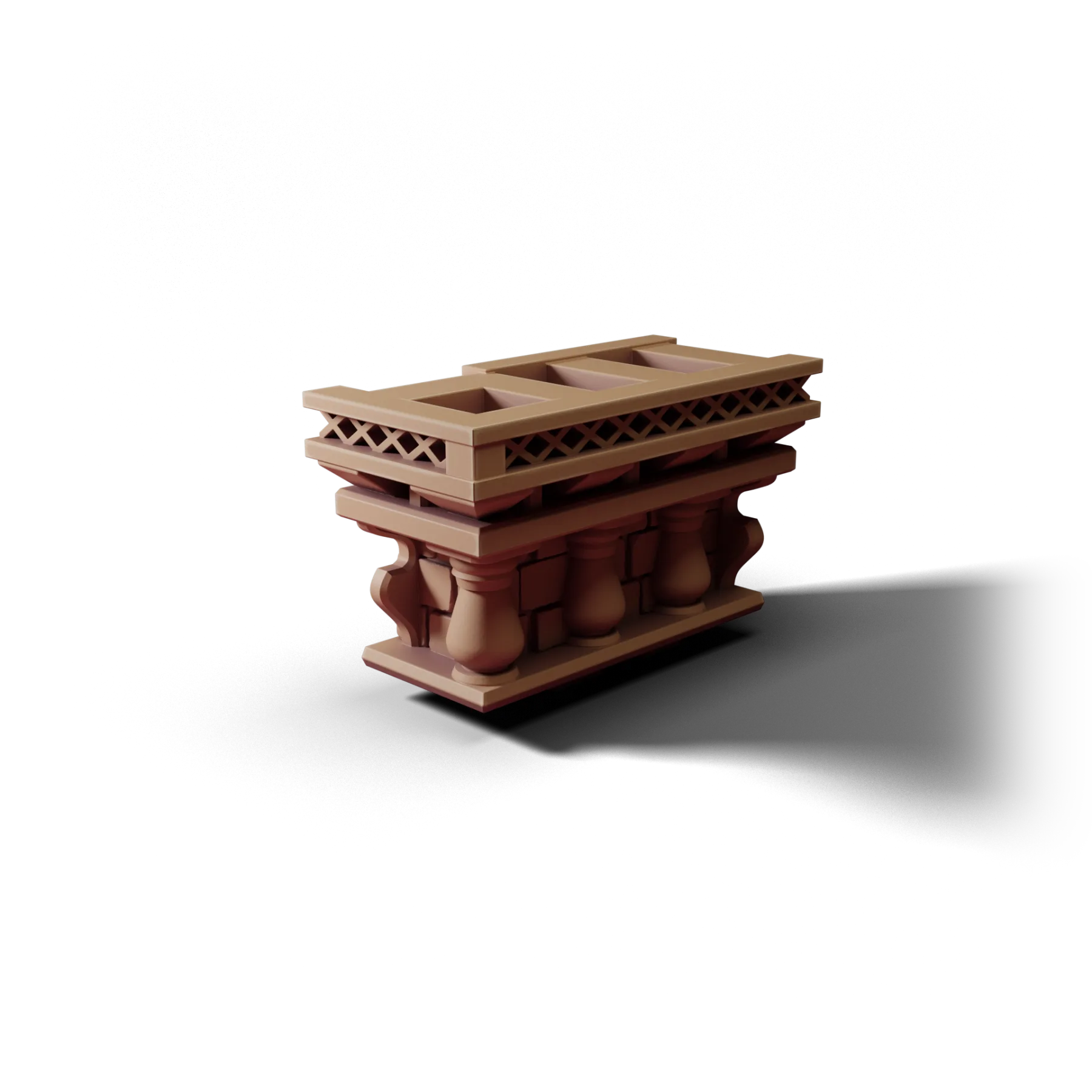 Corner 2×1 Top B — Corner 2×1 Top B — clean clay render