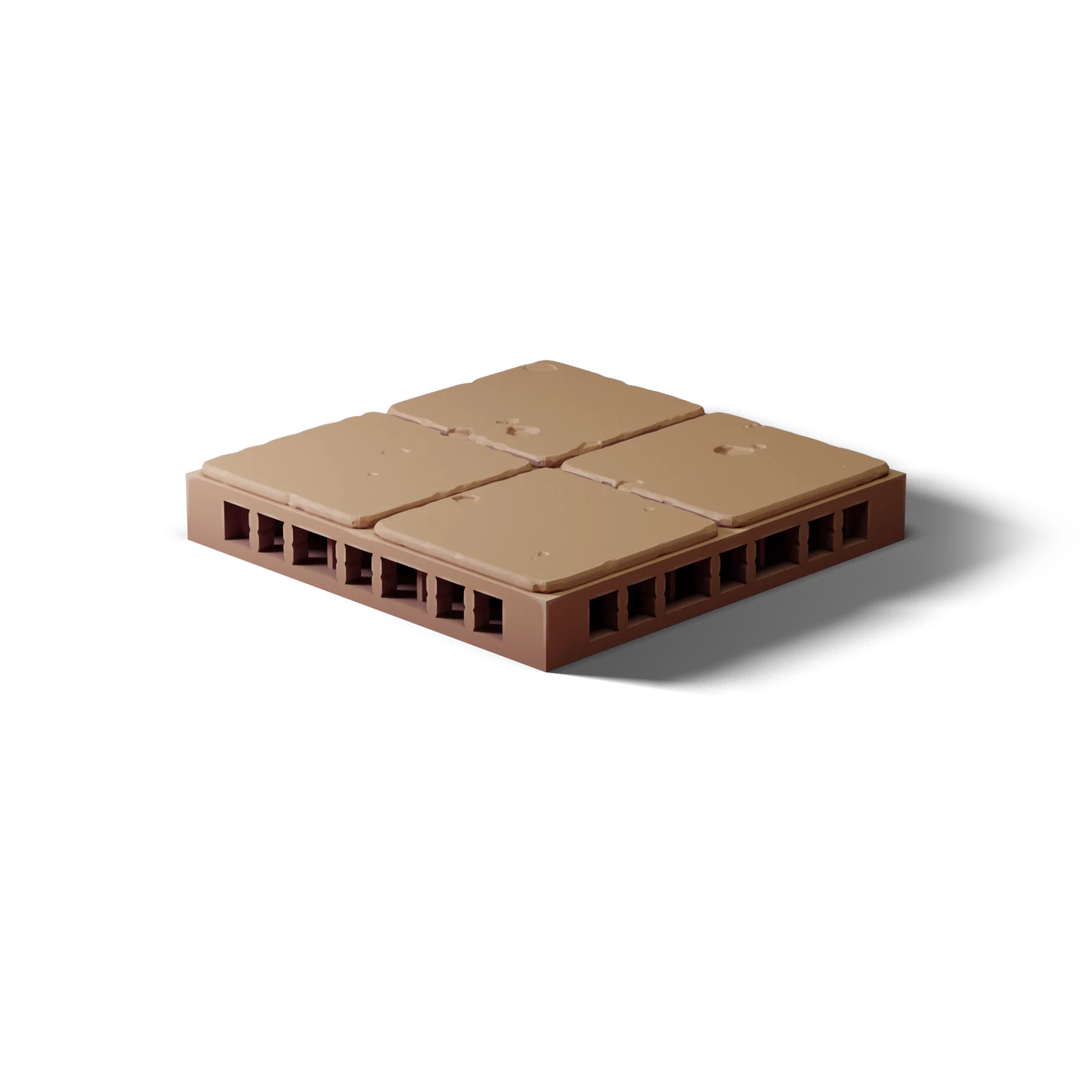 Floor 2×2 B — Floor 2×2 B — clean clay render