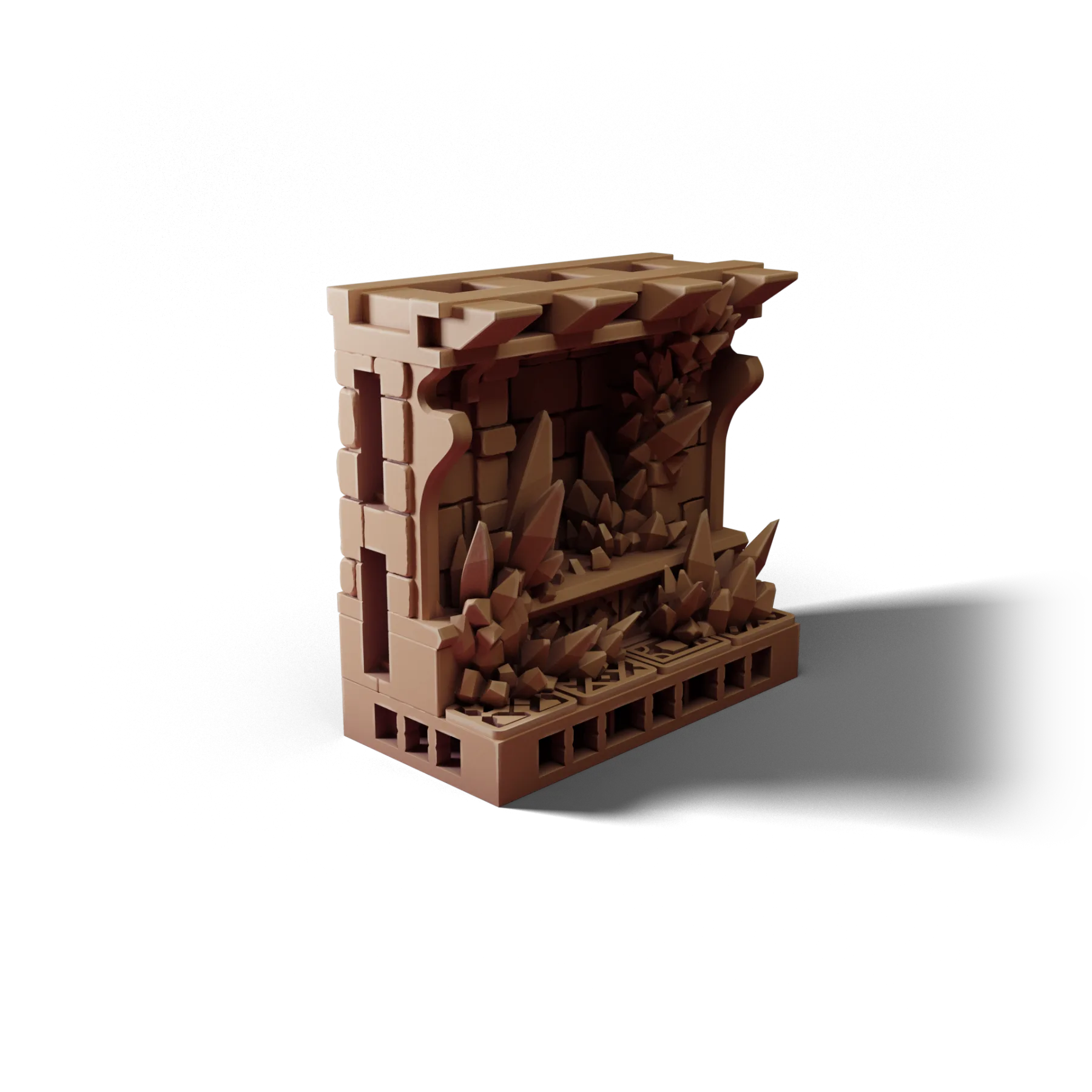 Wall 2×1 Crystals E — Wall 2×1 Crystals E — clean clay render