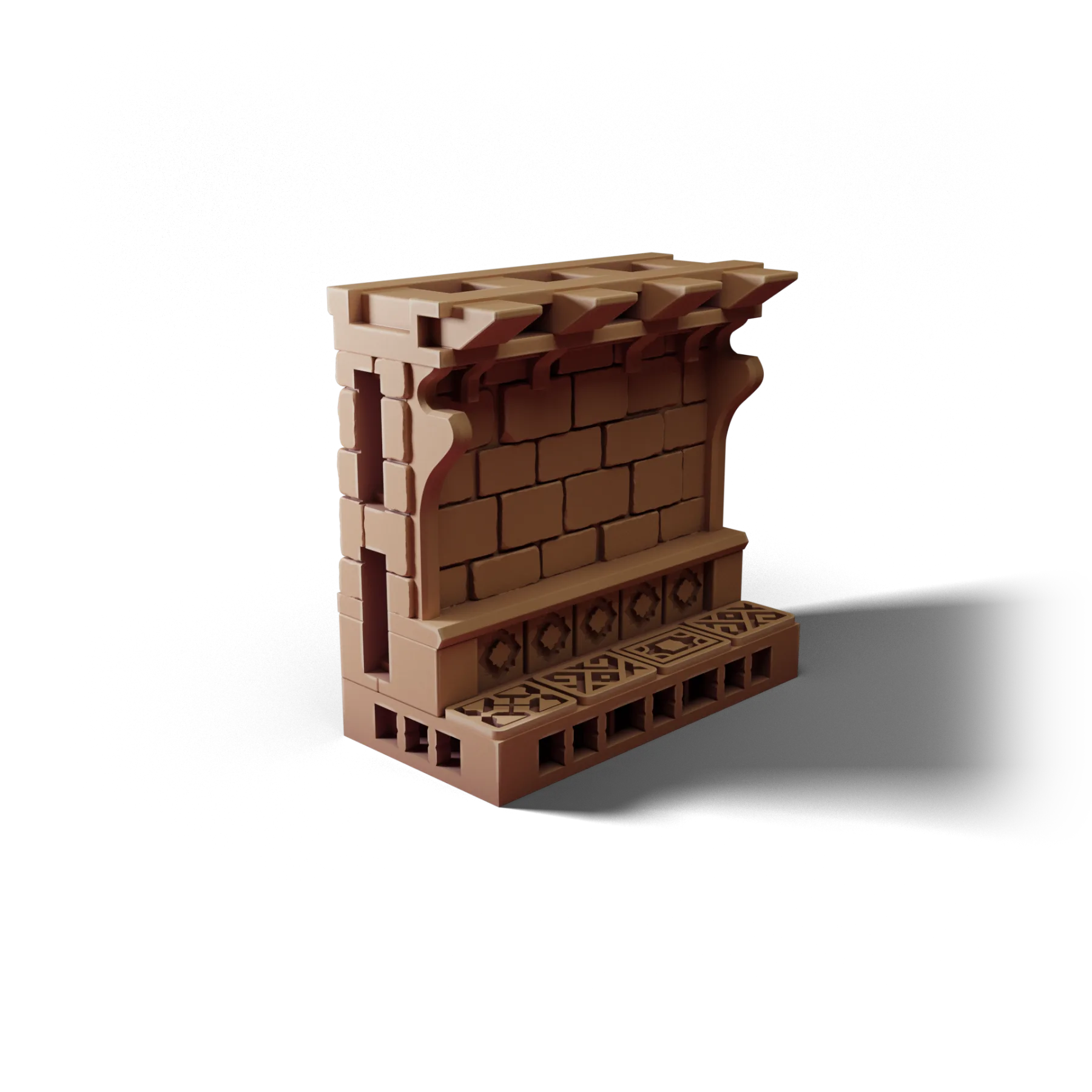 Wall 2×1 D — Wall 2×1 D — clean clay render