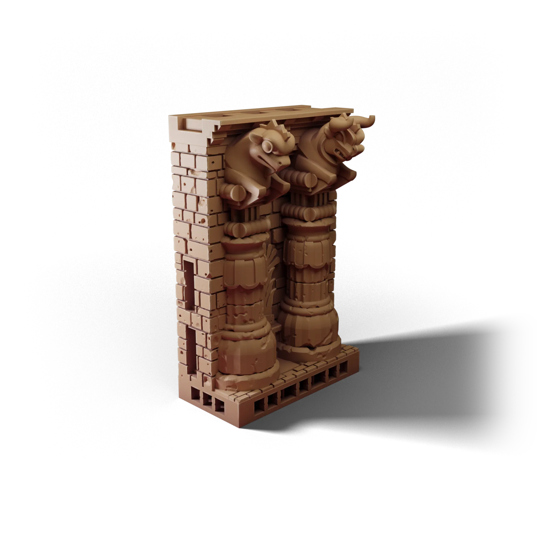 Wall 2×1 Big A — Wall 2×1 Big A — clean clay render