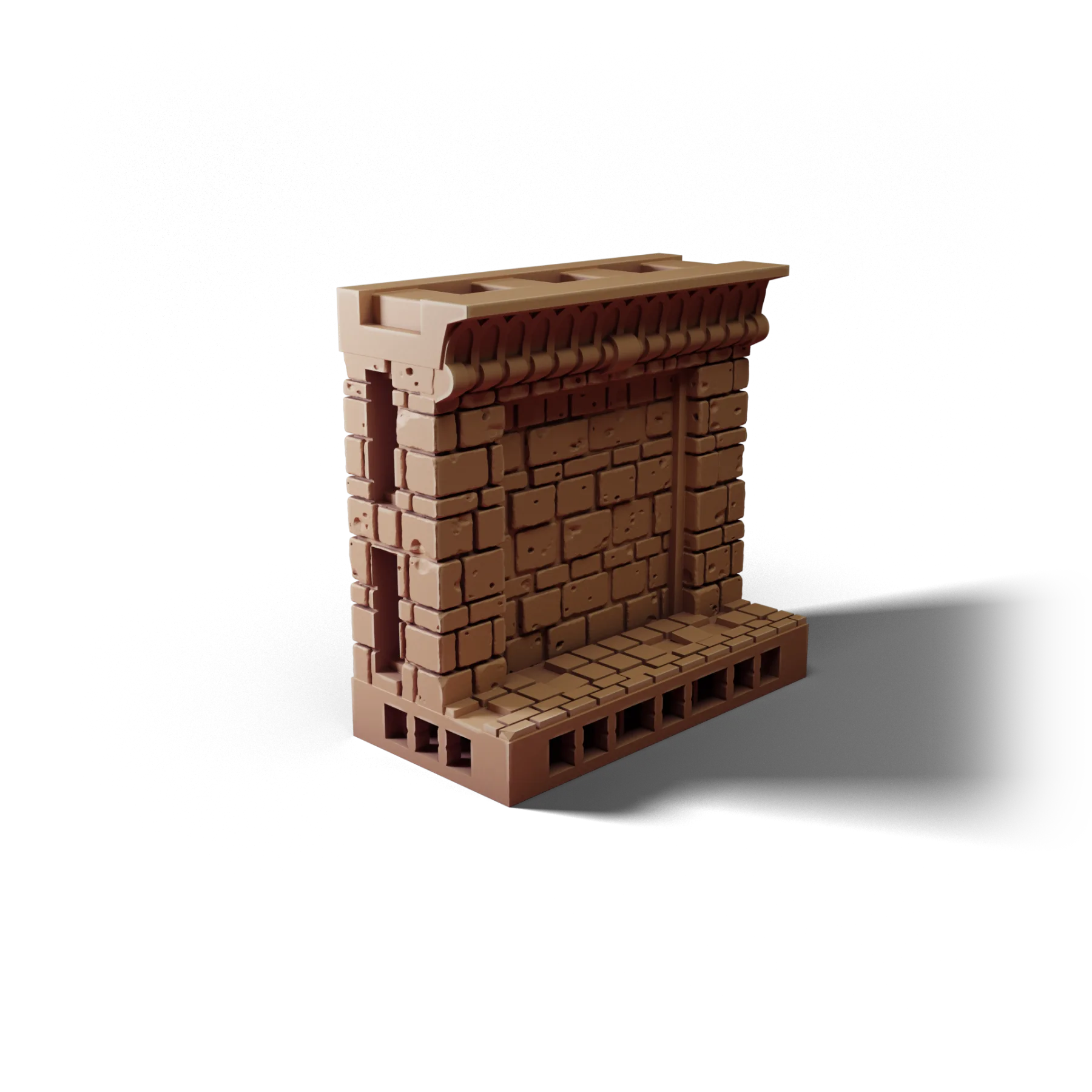 Wall 2×1 D — Wall 2×1 D — clean clay render