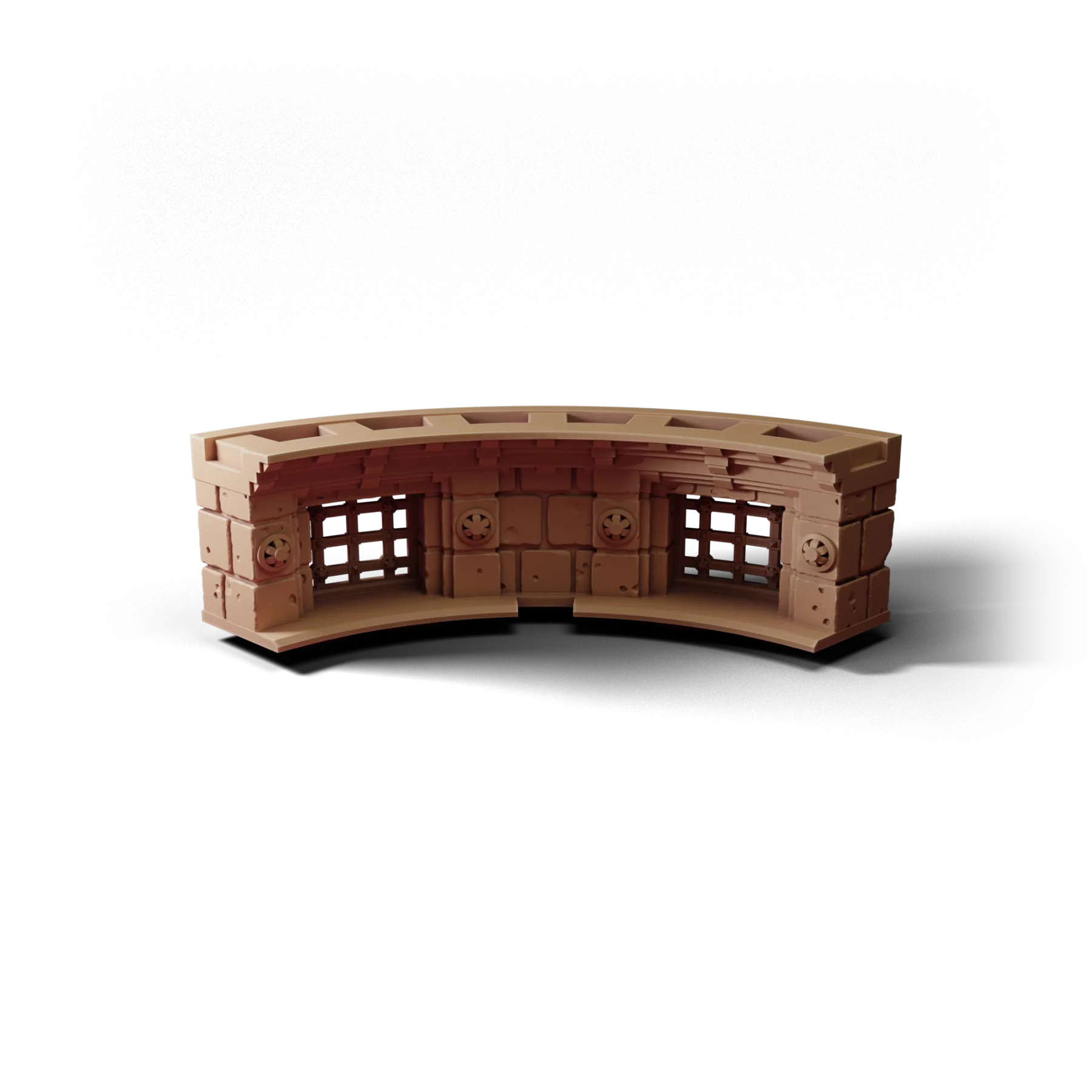 Wall Curve Top A — Wall Curve Top A — clean clay render
