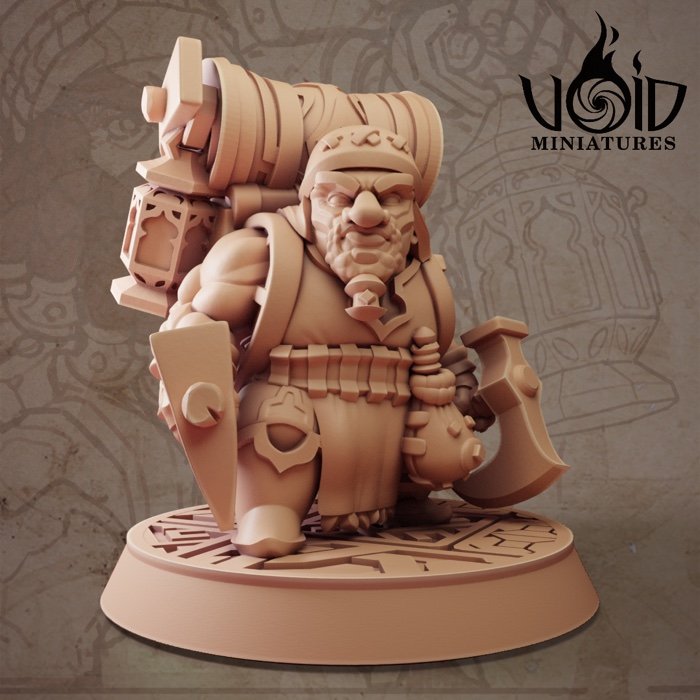 Male Treasure Seeker 02 miniature render — Lost Bolts of Hazim